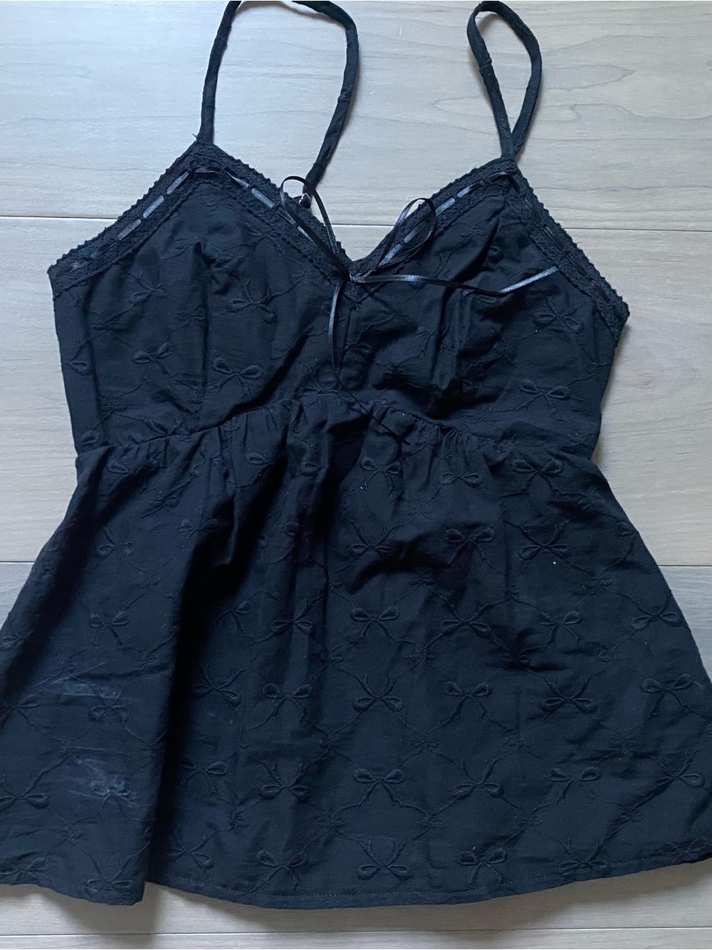 No Boundaries Black Embroidered Camisole Tank